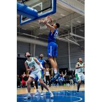 Delaware blue Coats' Darius Brazley in action