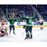 Boston Fleet celebrate a goal against the Ottawa Charge