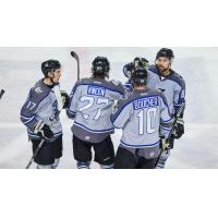 Wichita Thunder exchange congratulations after a goal